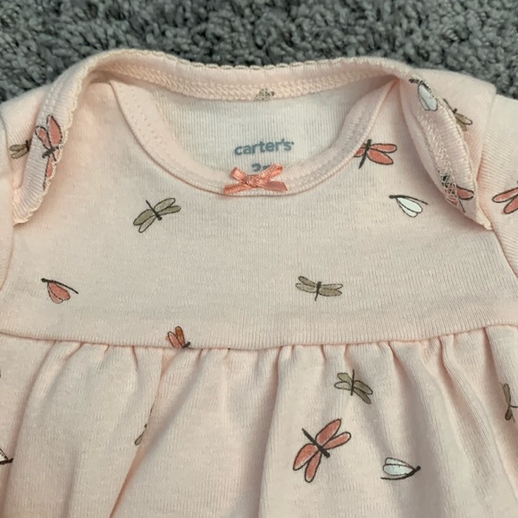 Carter’s Pink Dragonfly Sleeper Gown Size 3M NWOT - Picture 2 of 4